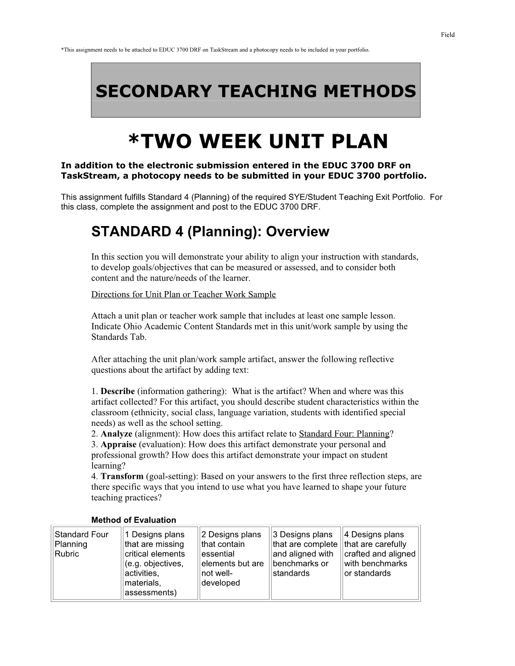 Secondary Teaching Methods