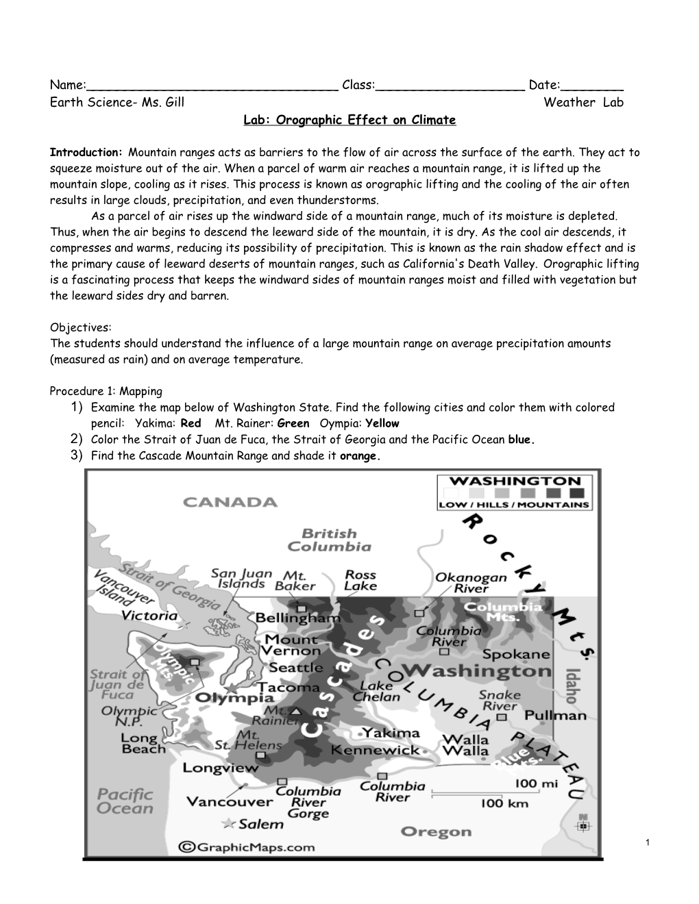 Lab: Orographic Effect on Climate