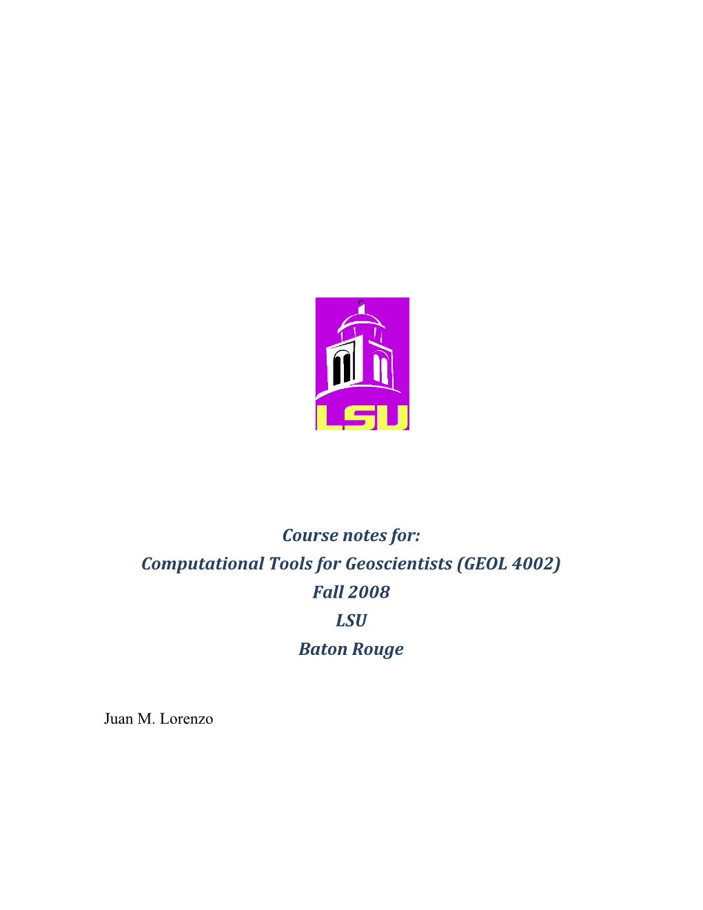 Computational Tools for Geoscientists (GEOL4002)