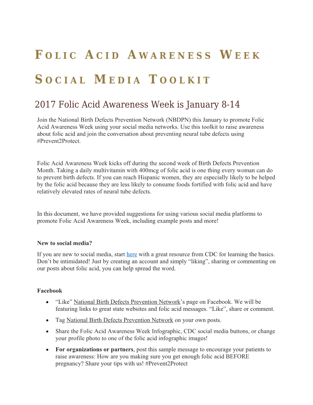 Folic Acid Awareness Week