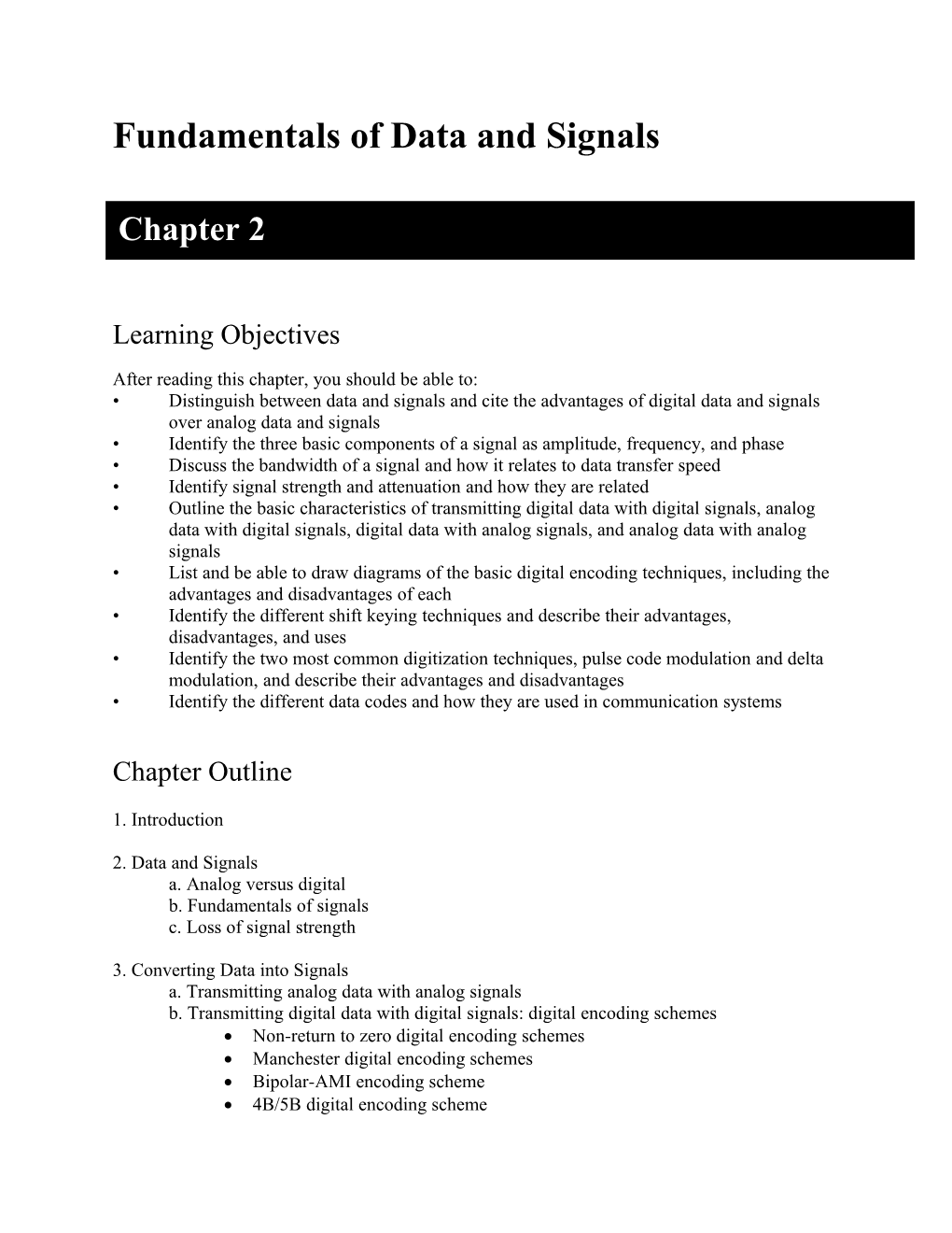 Fundamentals of Data and Signals