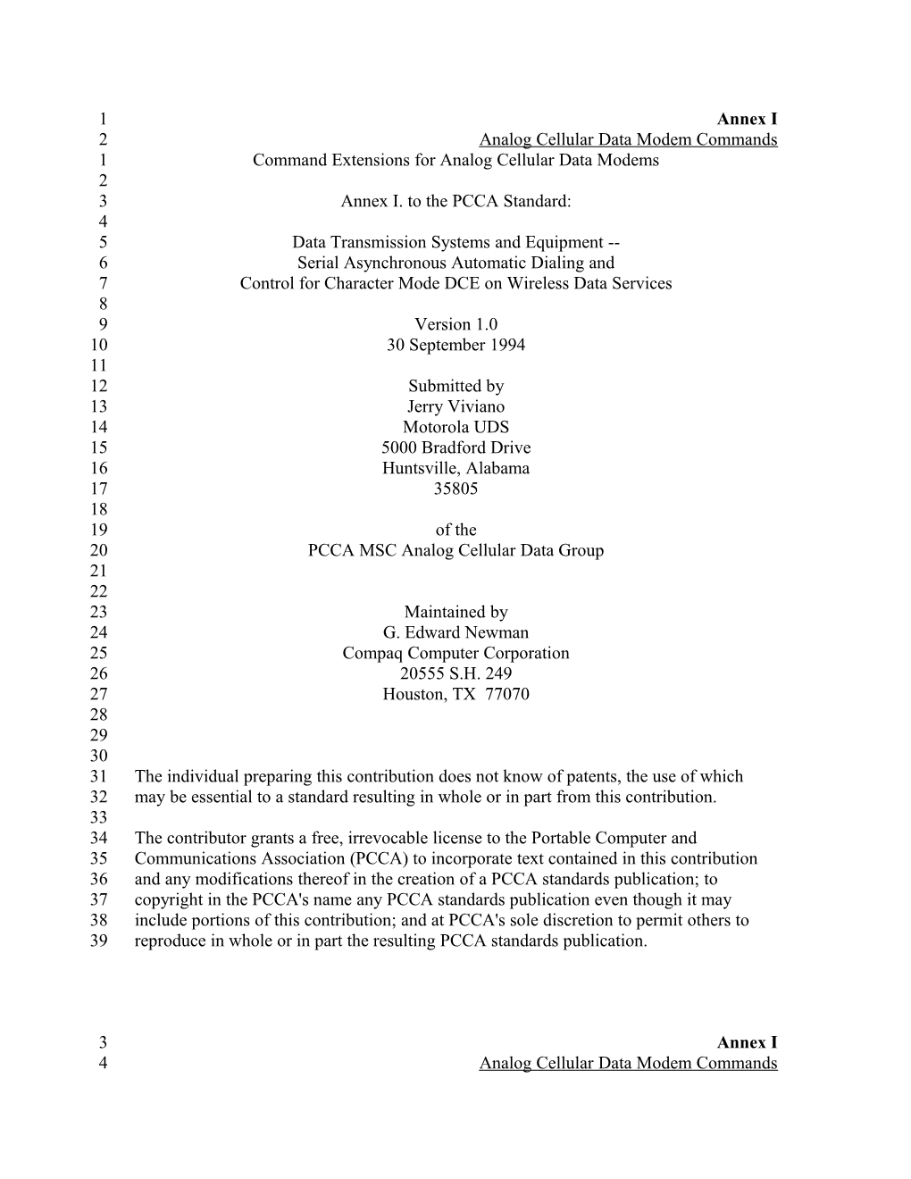 Command Extensions for Analog Cellular Data Modems