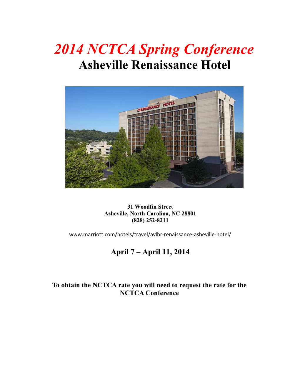 2014 NCTCA Vendor Letter