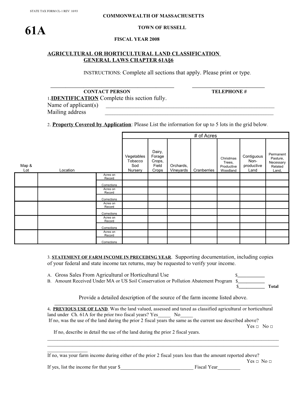 State Tax Form Cl-1