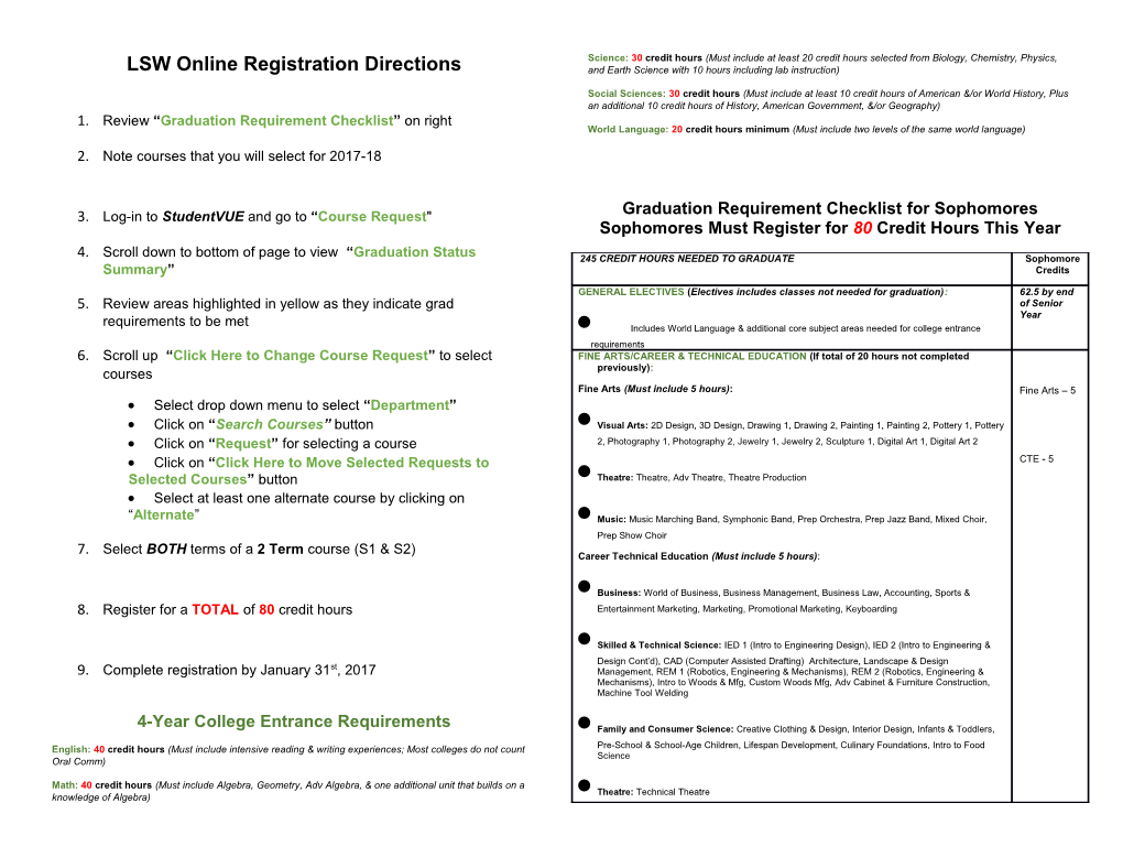 LSW Online Registration Directions