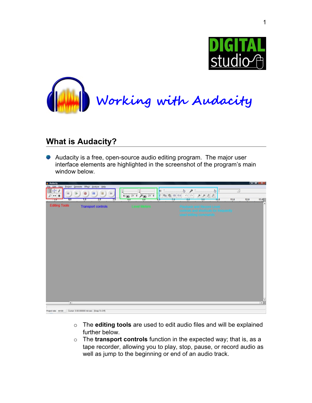 Creating Audio Projects with Audacity