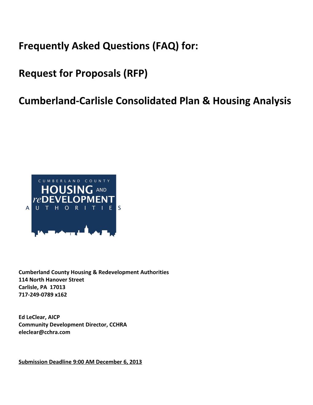 Carlisle Borough Urban Redevelopment Plan