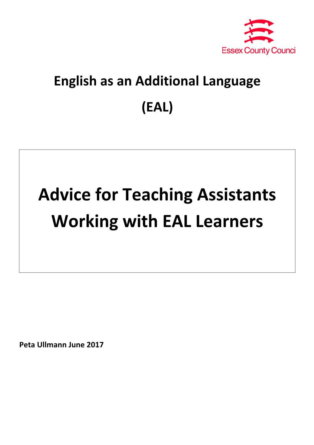 Advice for Teaching Assistants Working with EAL Learners