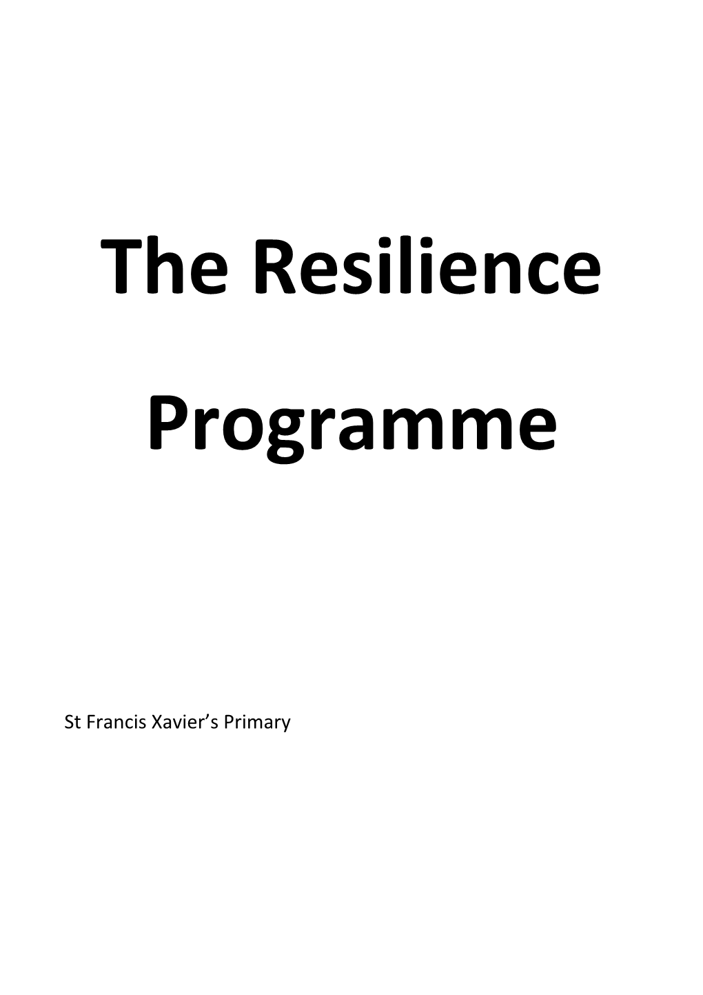 The Resilience Programme