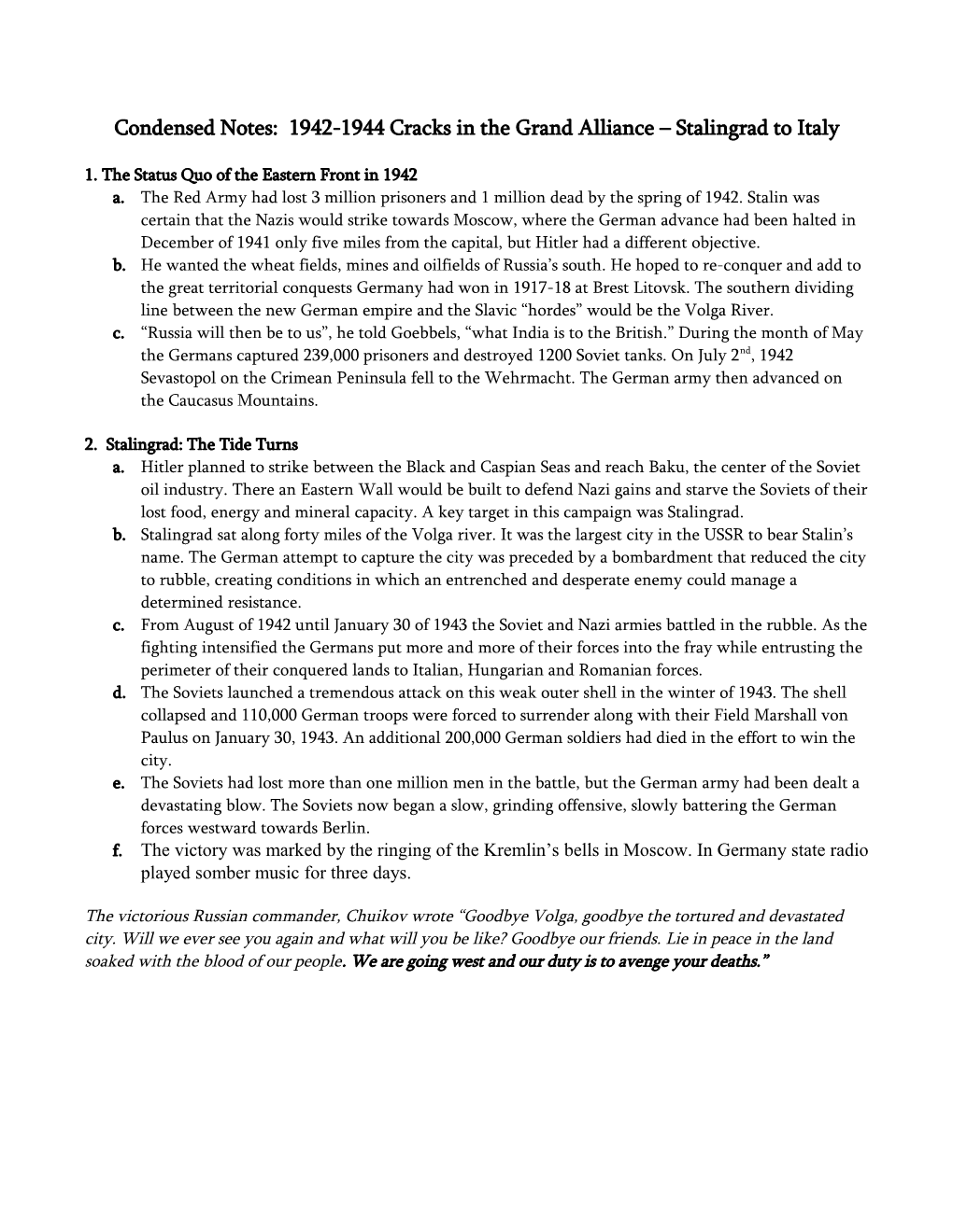 1942-1944 Cracks in the Grand Alliance