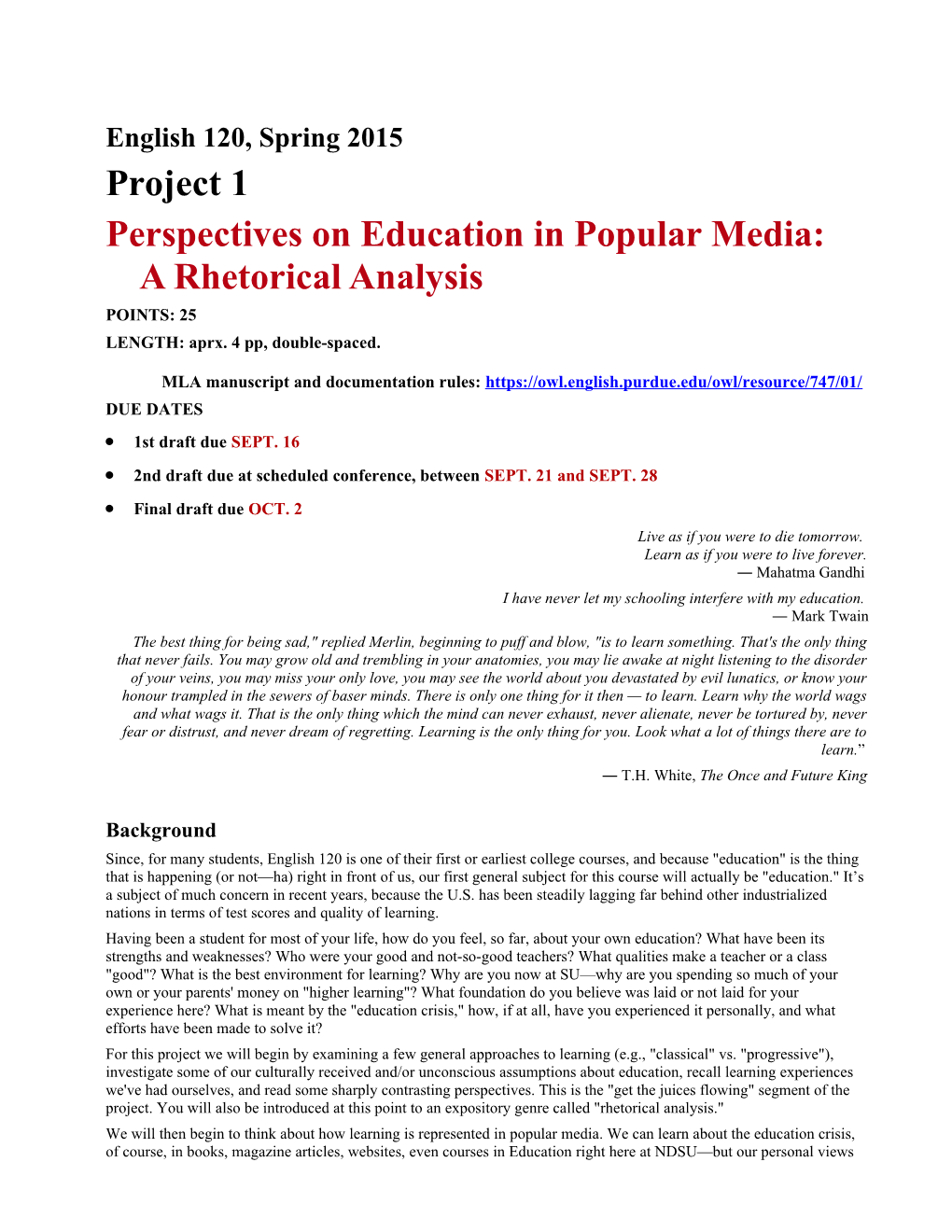 Perspectives on Education in Popular Media: a Rhetorical Analysis