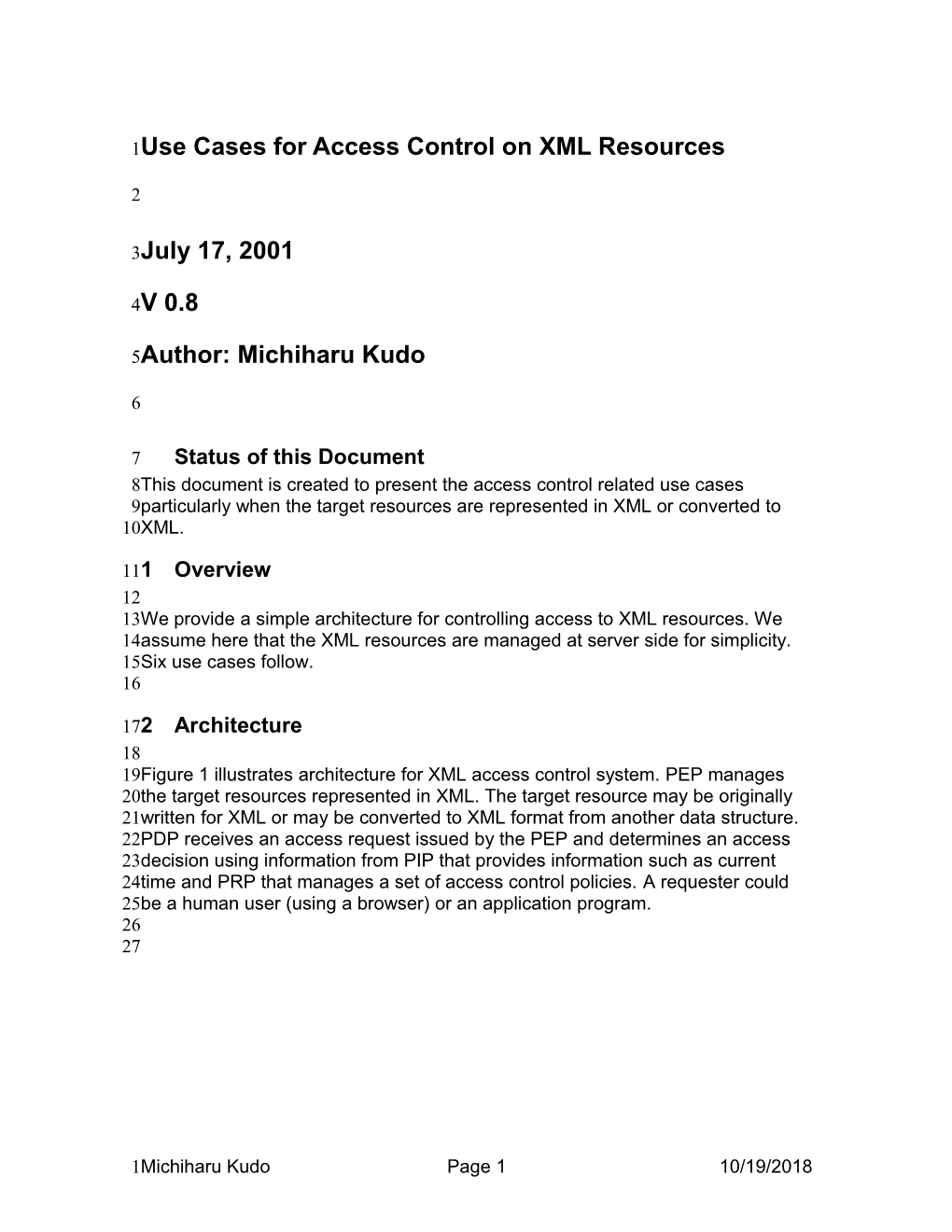 Use Cases for Access Control on XML Resources