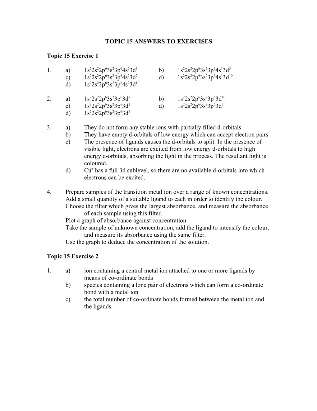 Topic 15 Answers to Exercises