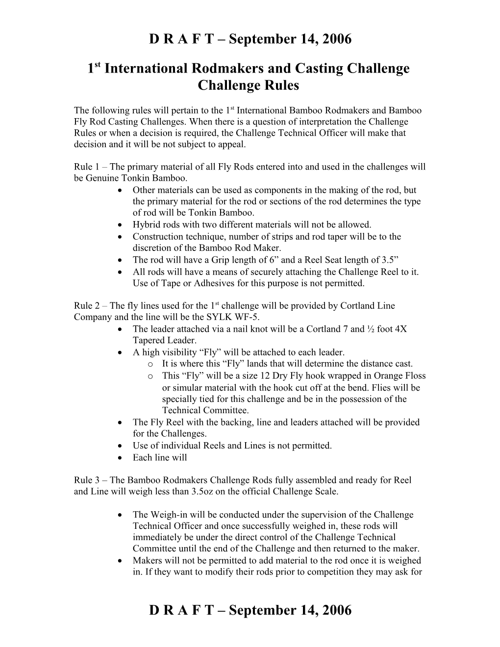 Rodmakers and Casting Challenge Rules