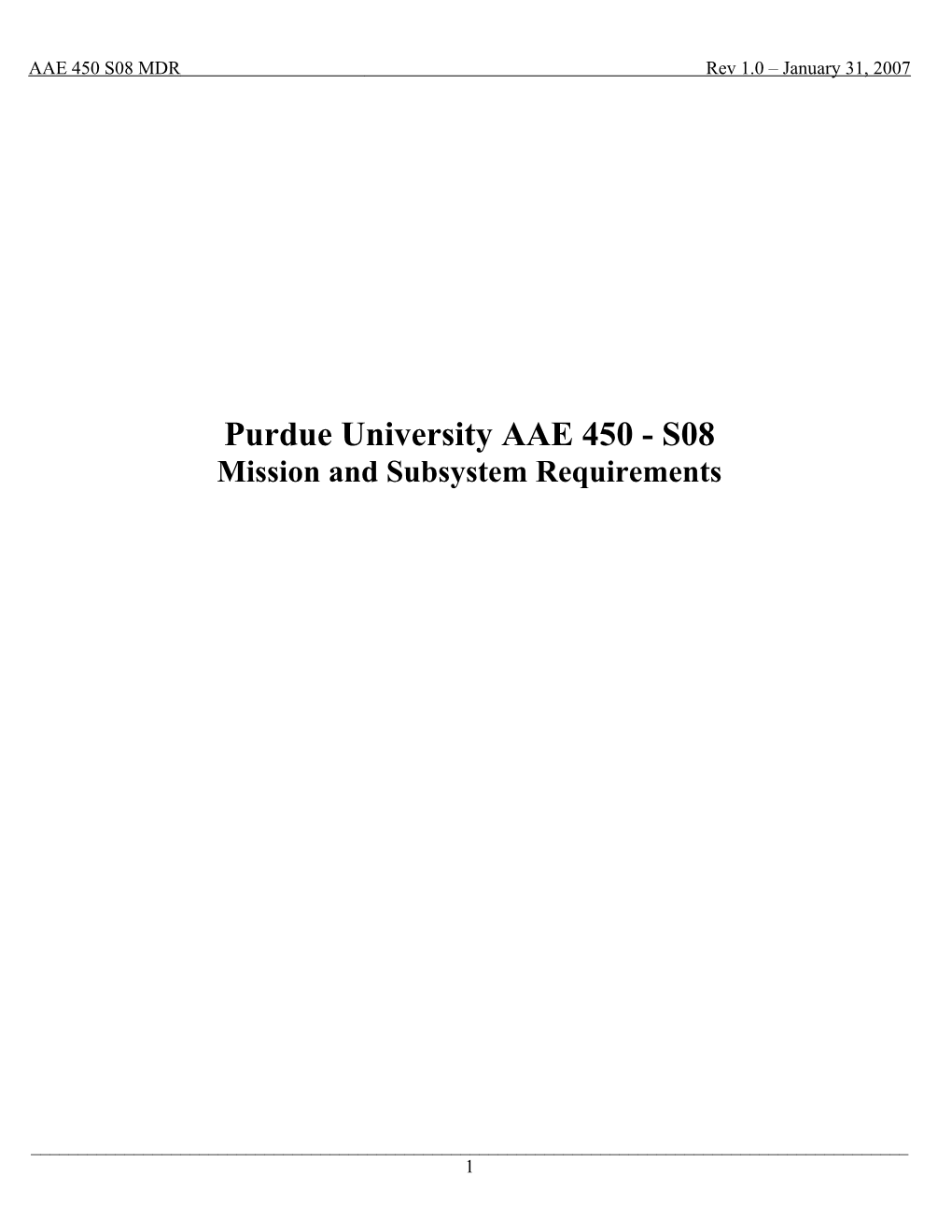 Purdue University AAE 450 - S08