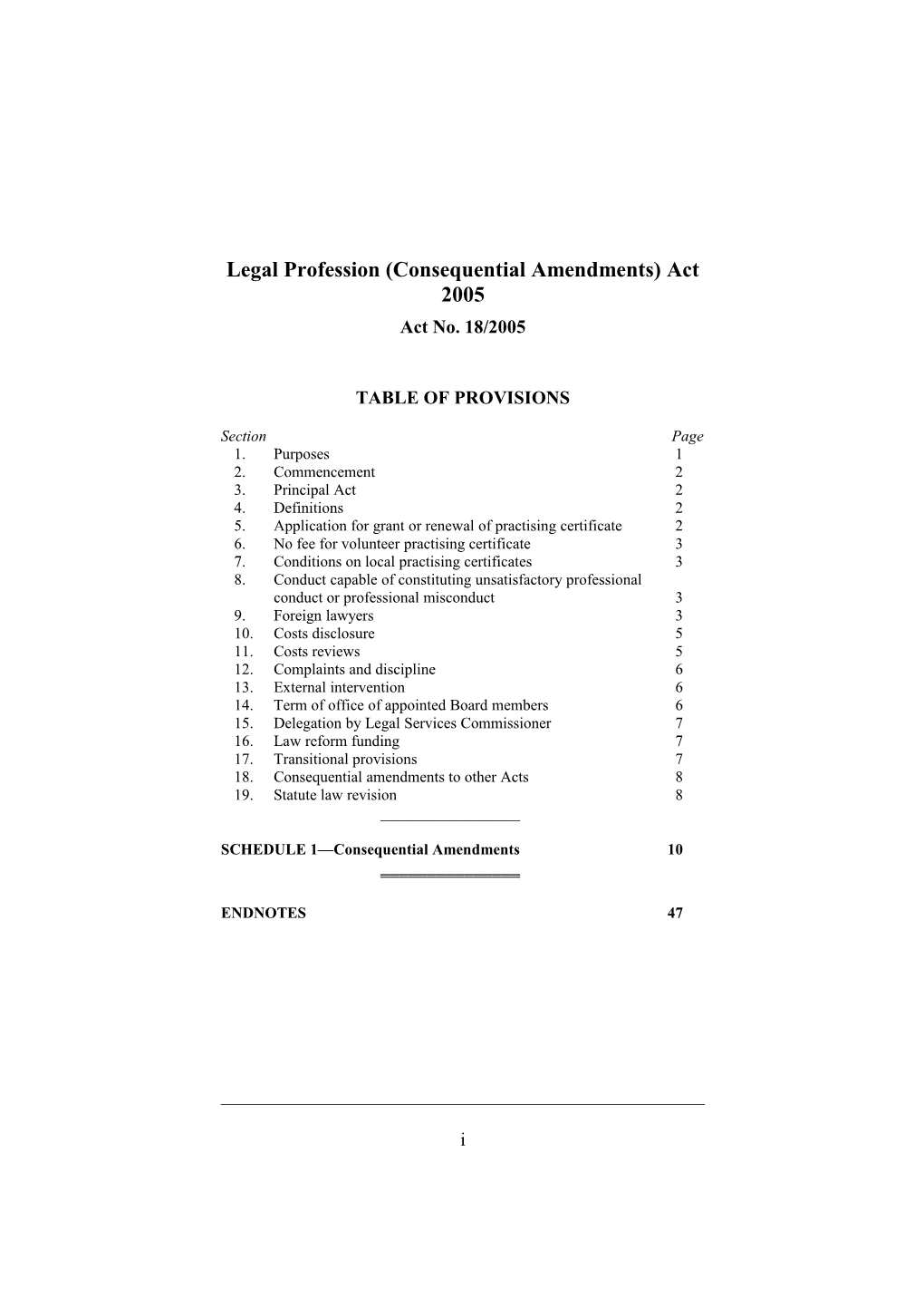 Legal Profession (Consequential Amendments) Act 2005