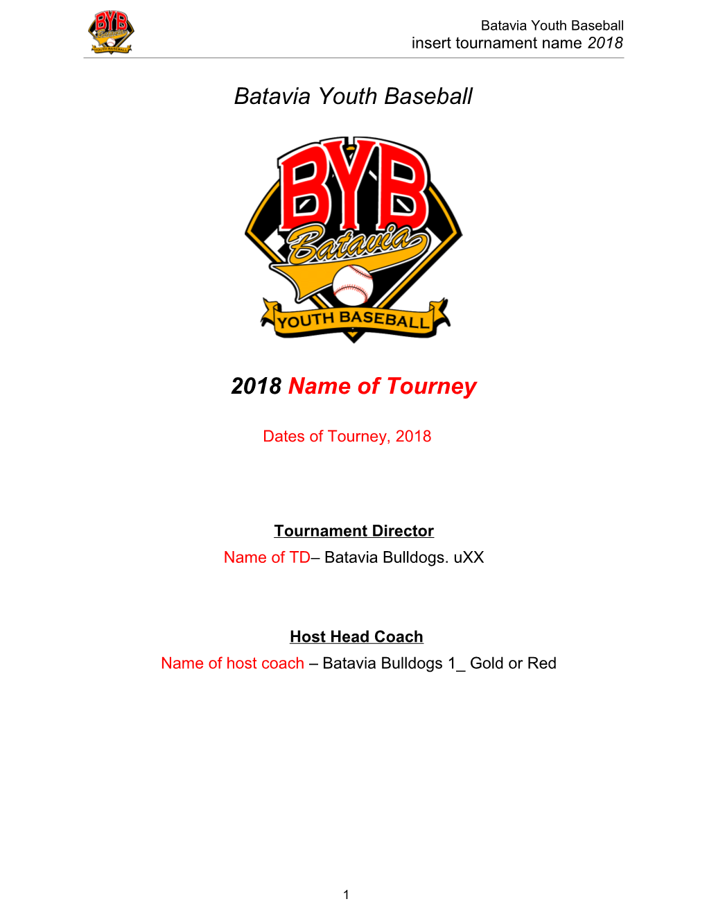 BYB Memorial Weekend Tournament