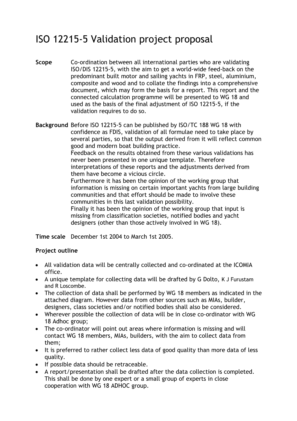 ISO 12215-5 Validation Project