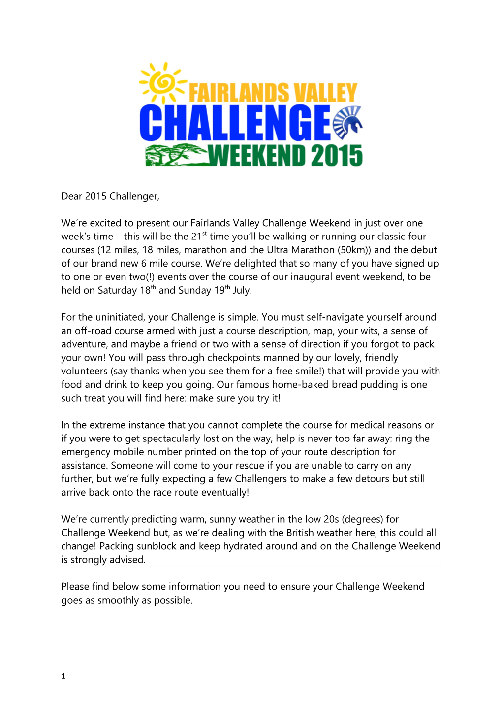 Dear 2015 Challenger
