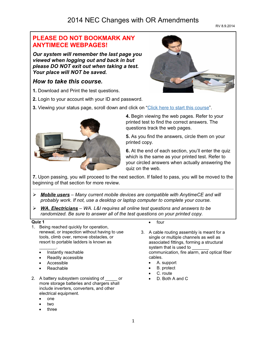 2014 NEC Changes with OR Amendments