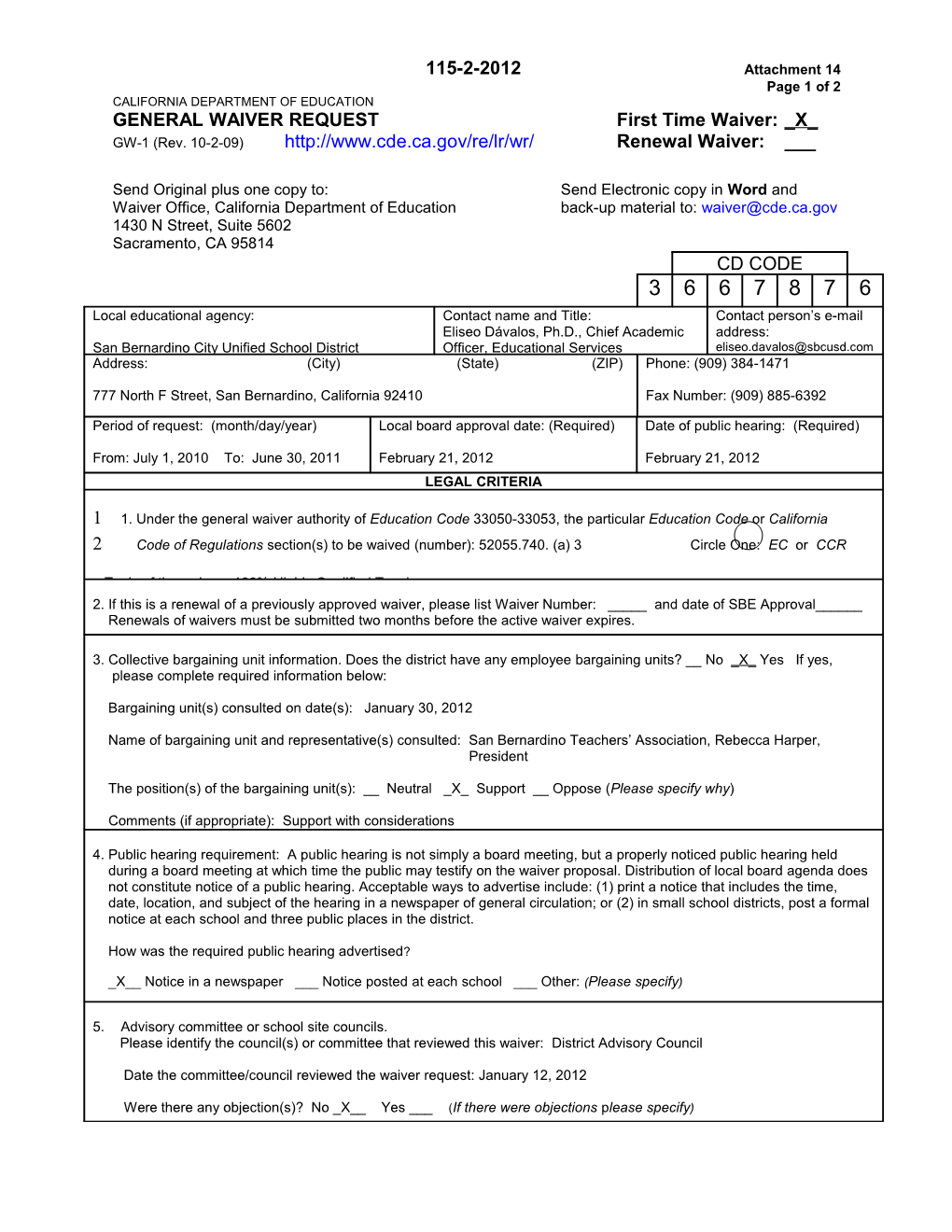 May 2012 Waiver Item W34 Attachment 14 - Meeting Agendas (CA State Board of Education)