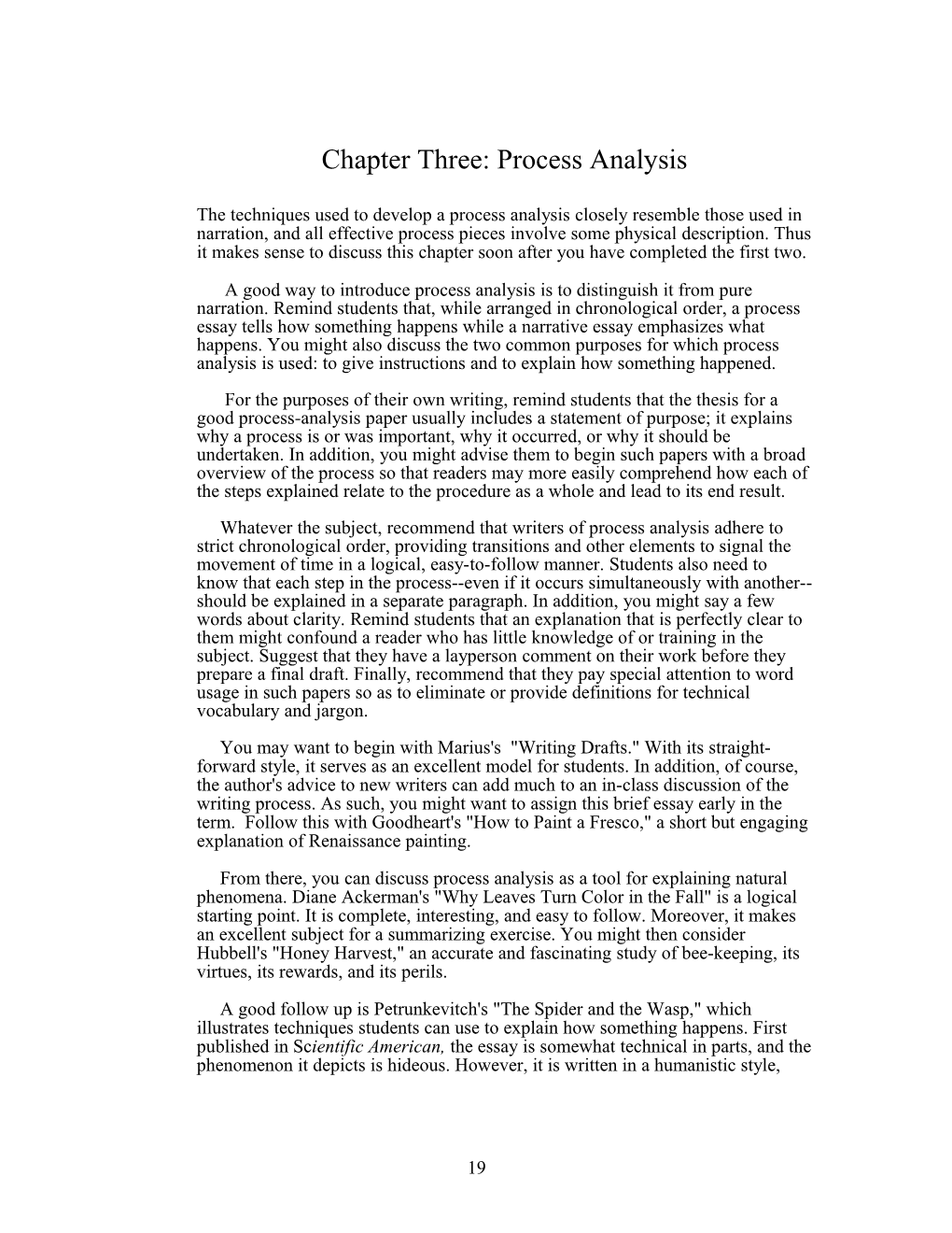 Chapter Three: Process Analysis