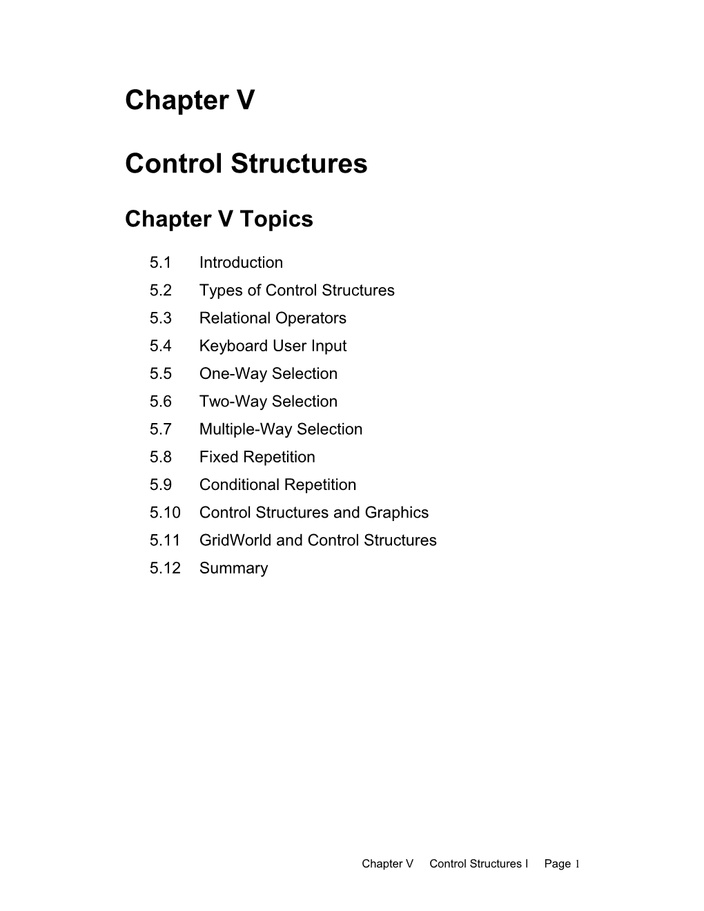 Control Structures