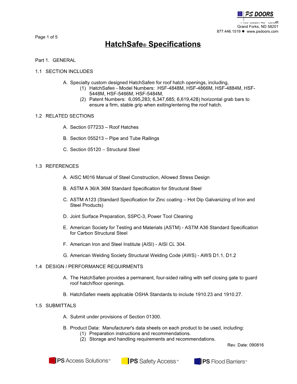 Hatchsafe Specifications