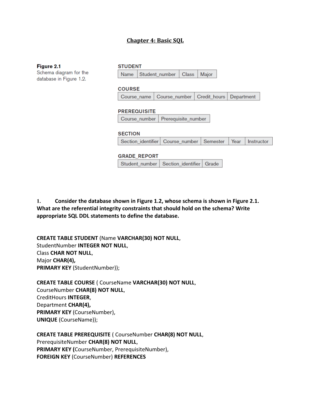 Chapter 4: Basic SQL