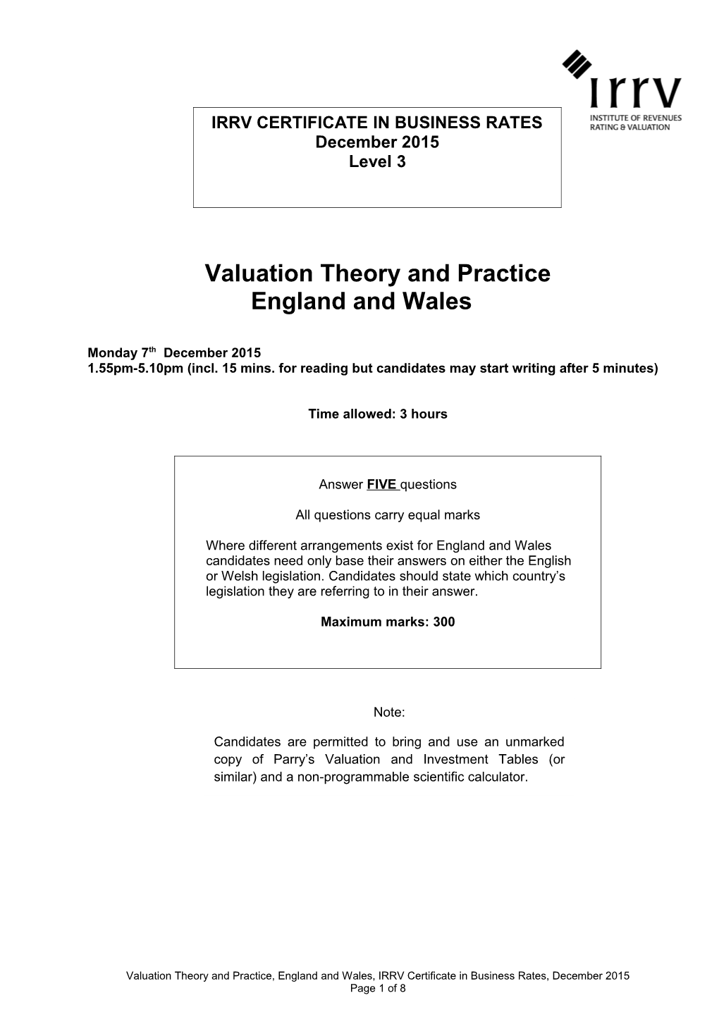 Valuation Theory and Practice