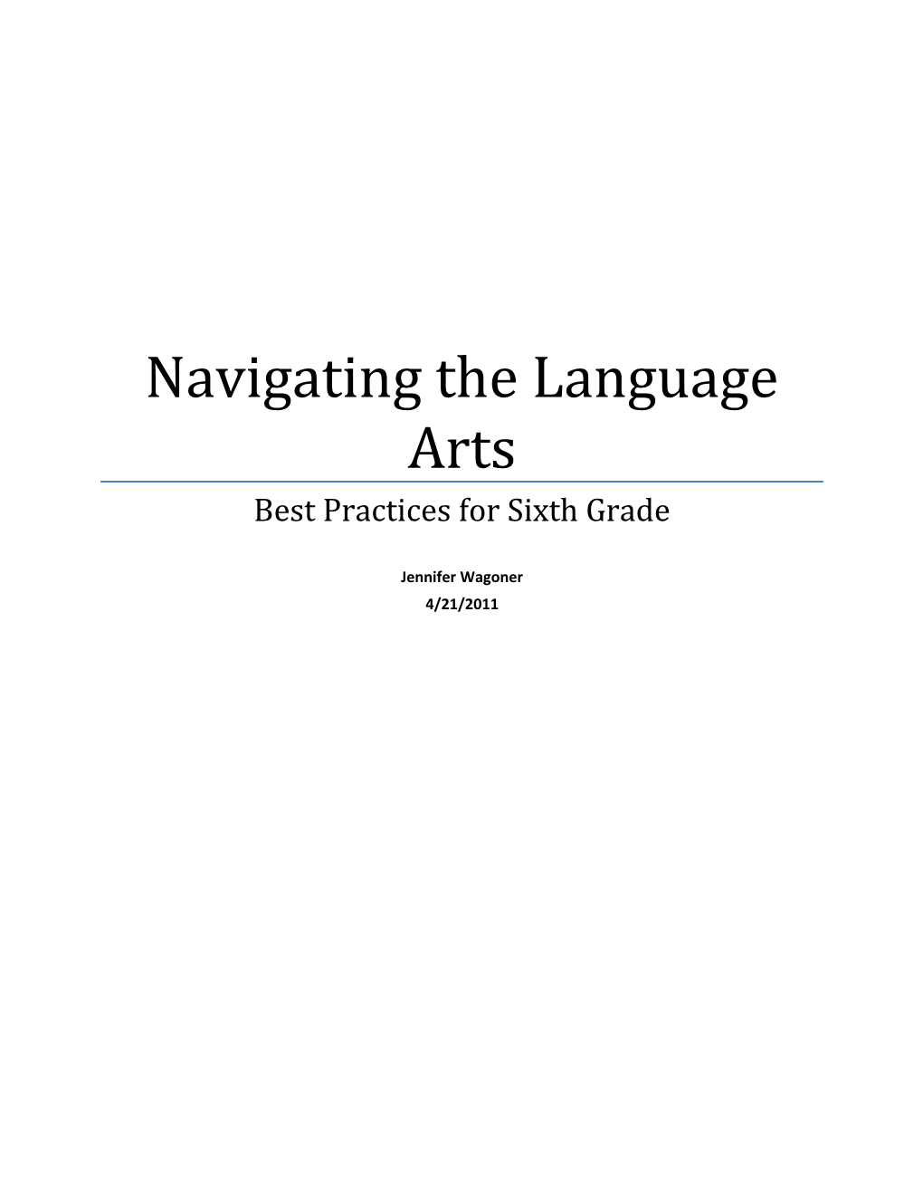 Navigating the Language Arts