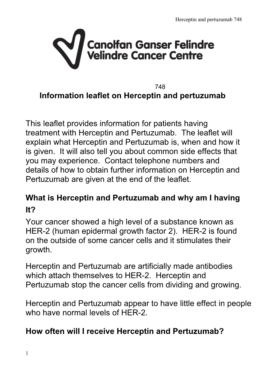 Information Leaflet Onherceptin and Pertuzumab