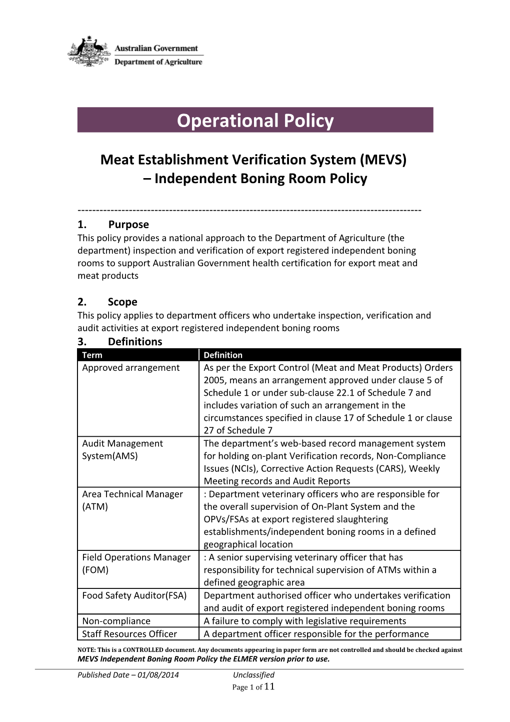 Meat Establishment Verification System (MEVS)