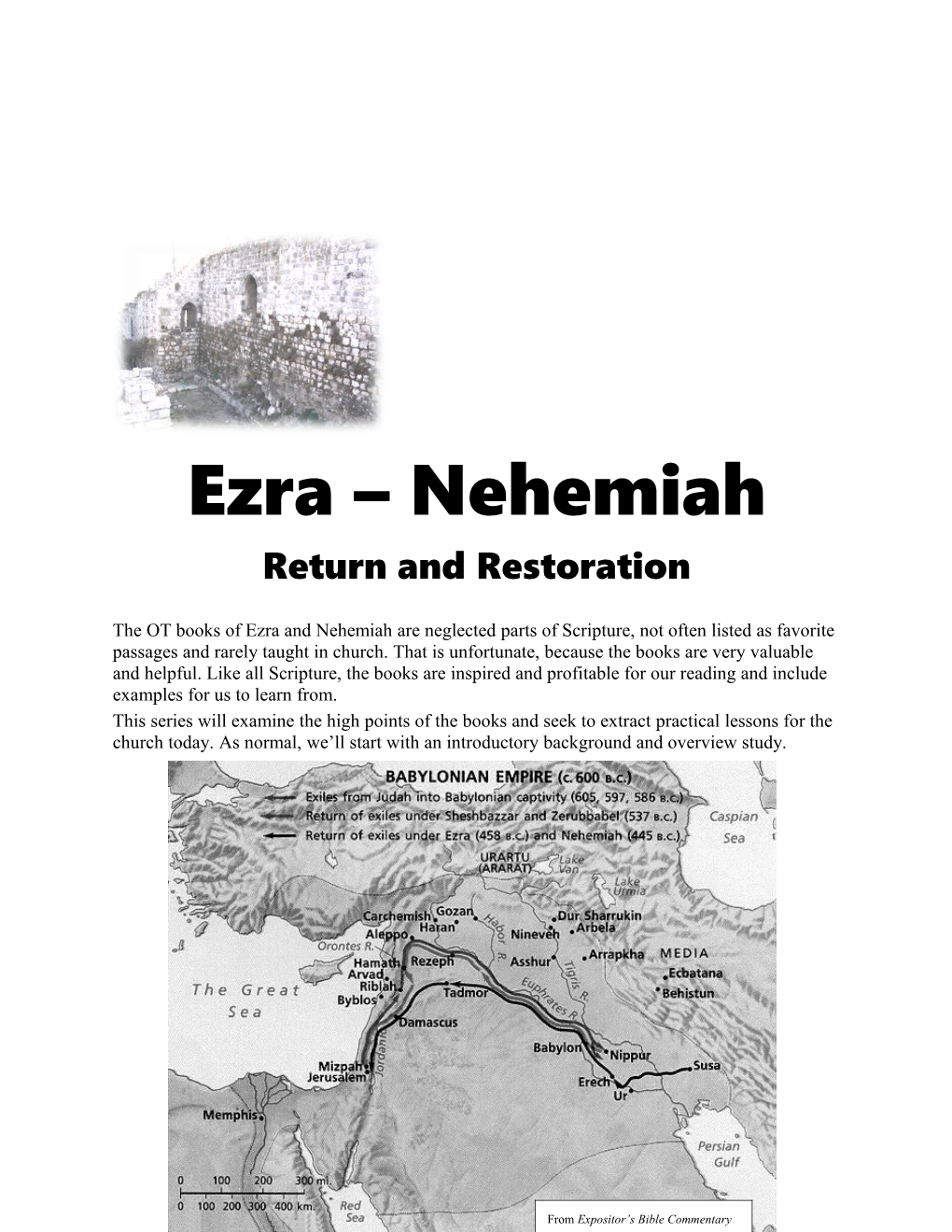 Ezra-Nehemiahlesson 1: Introductionpage 1