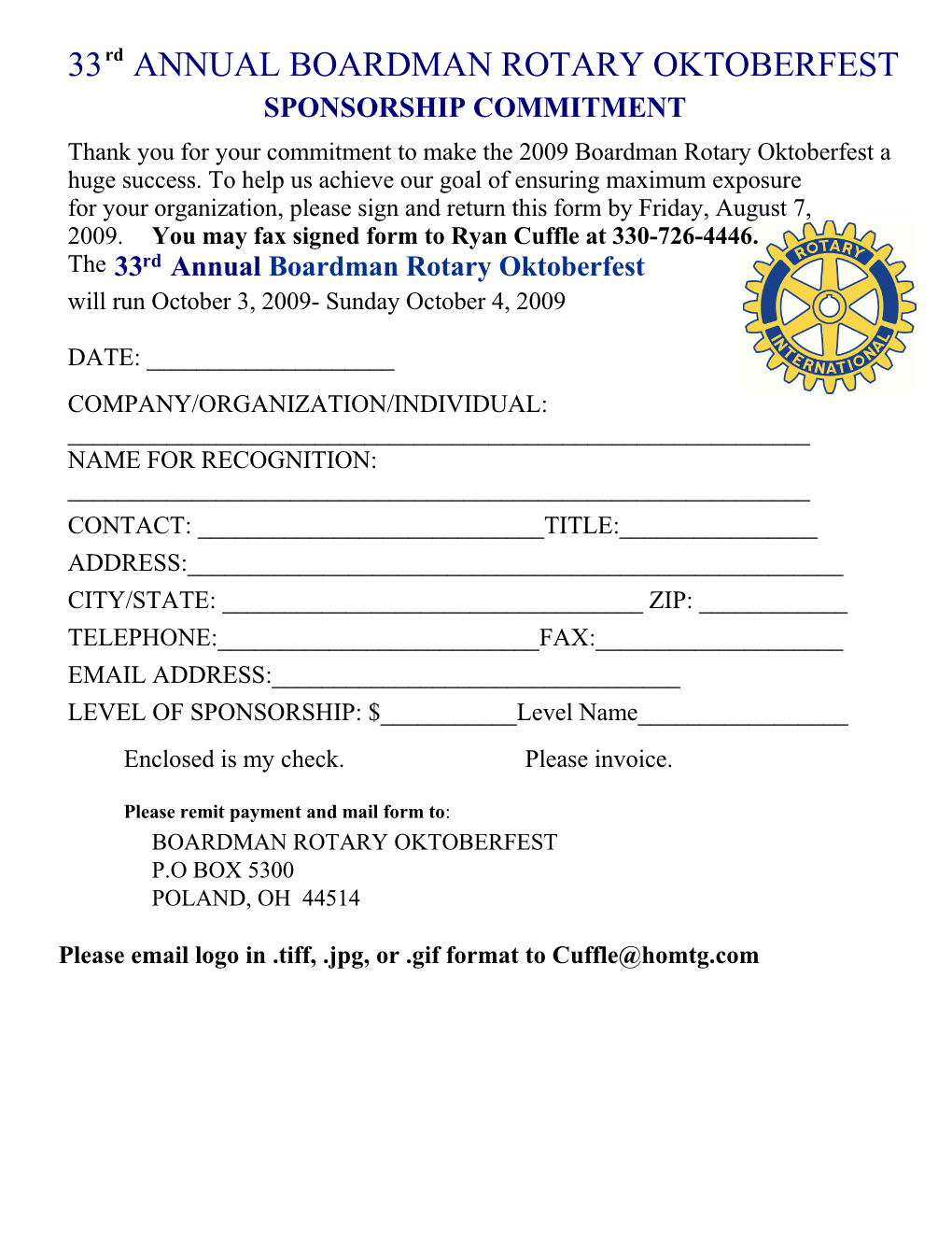 Annual Boardman Rotary Oktoberfest