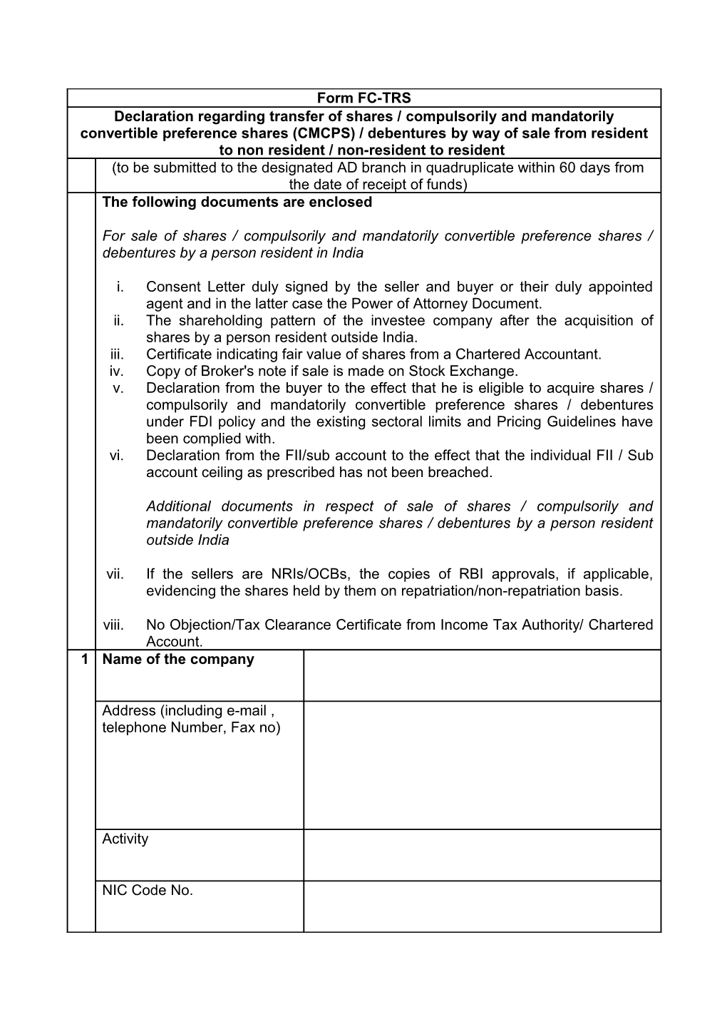 Certificate Indicating Fair Value of Shares from a Chartered Accountant