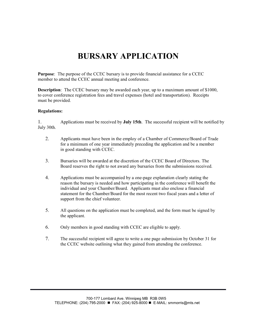 Bursary Application