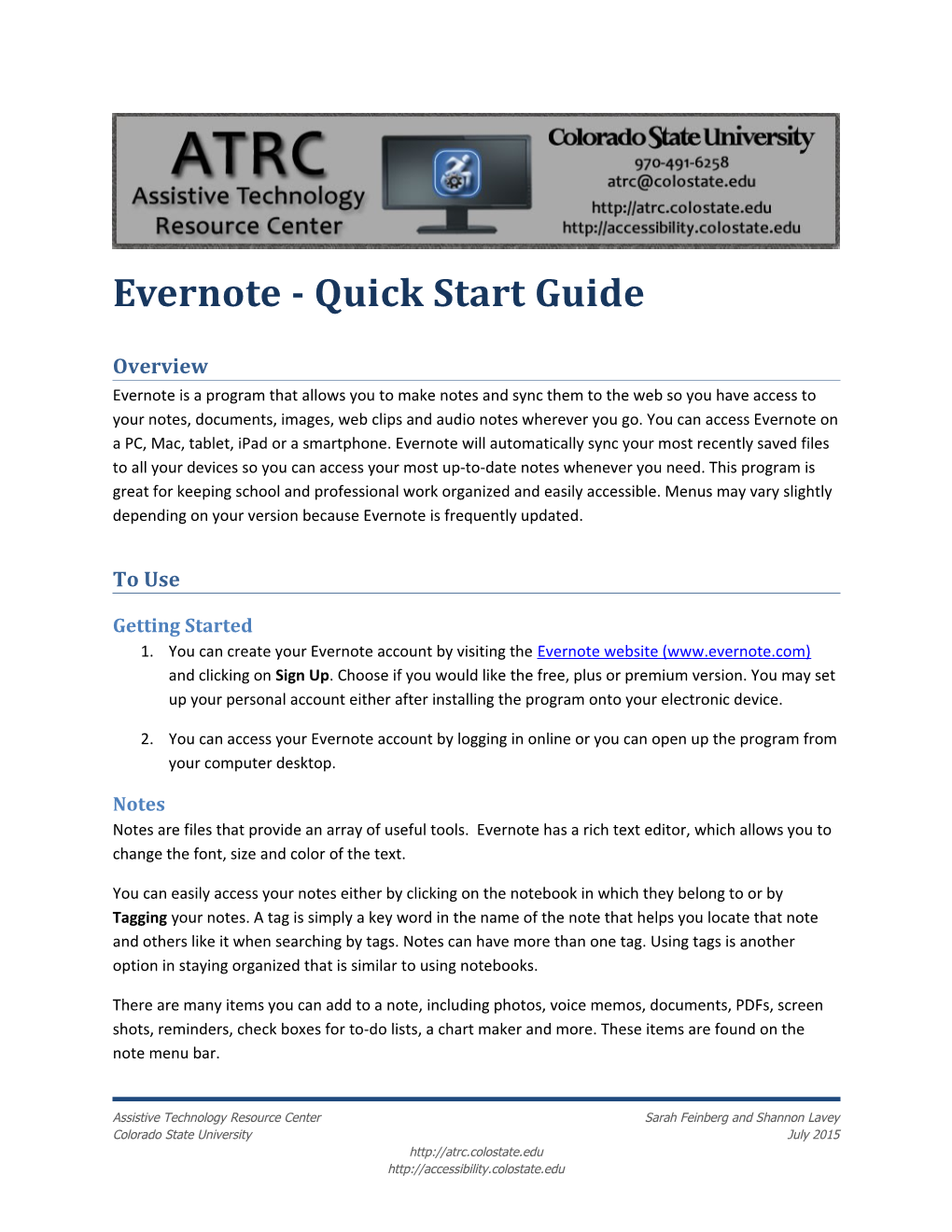 Evernote - Quick Start Guide