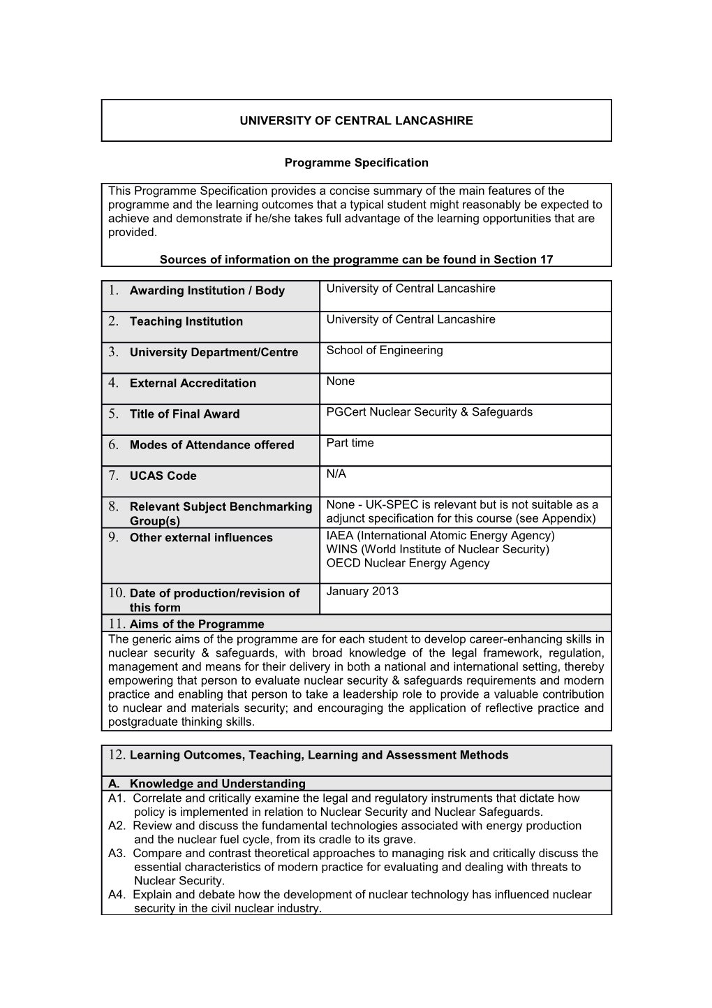 Pgc Nuclear Security and Safeguards (Sept 2013)