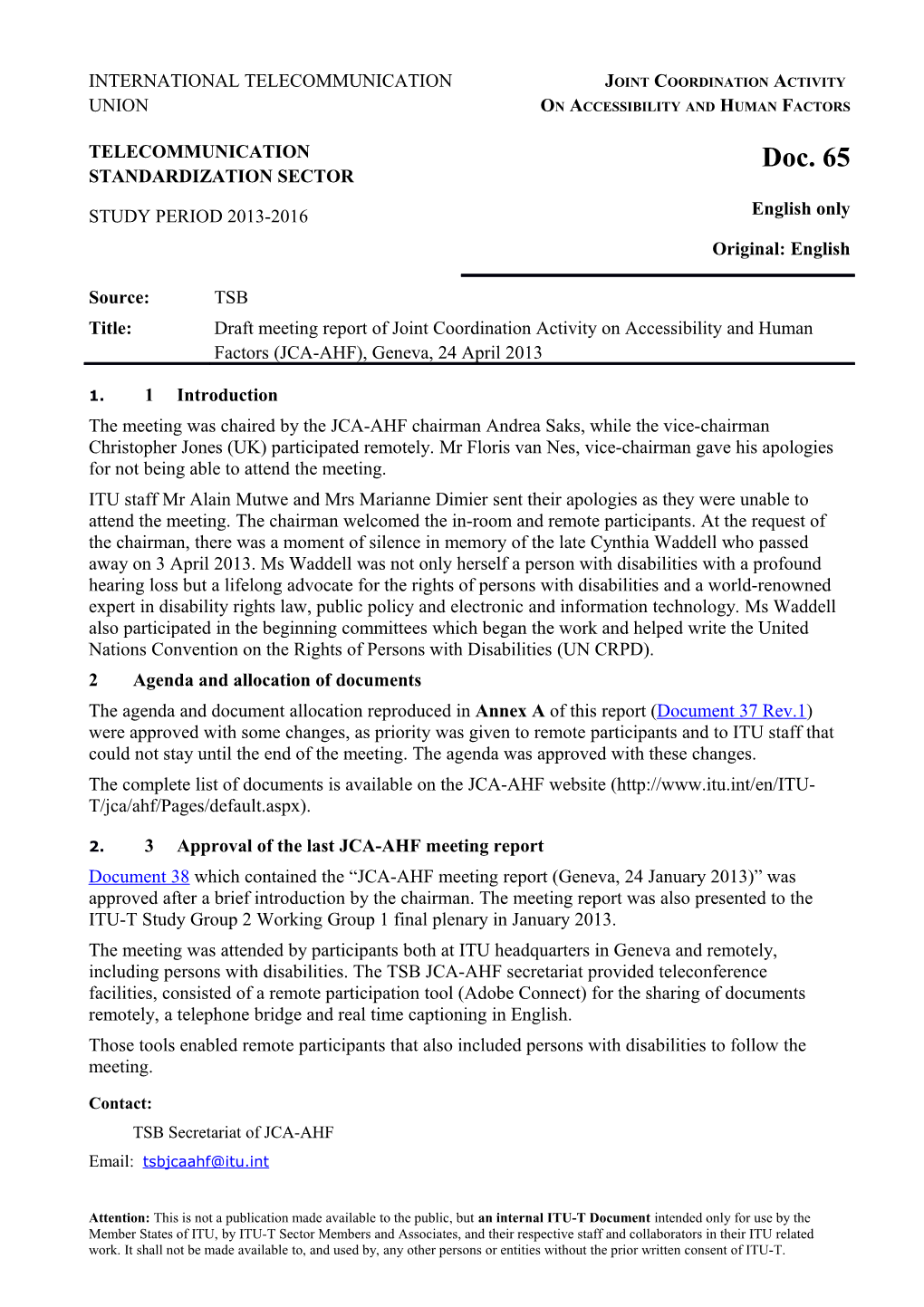 2Agenda and Allocation of Documents