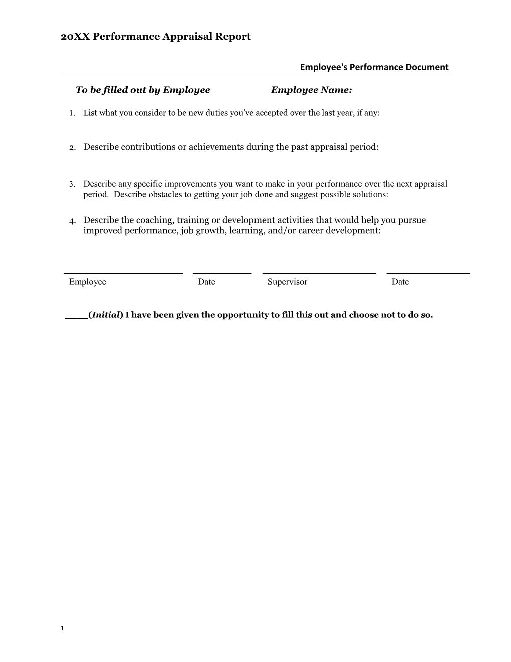 To Be Filled out by Employeeemployee Name