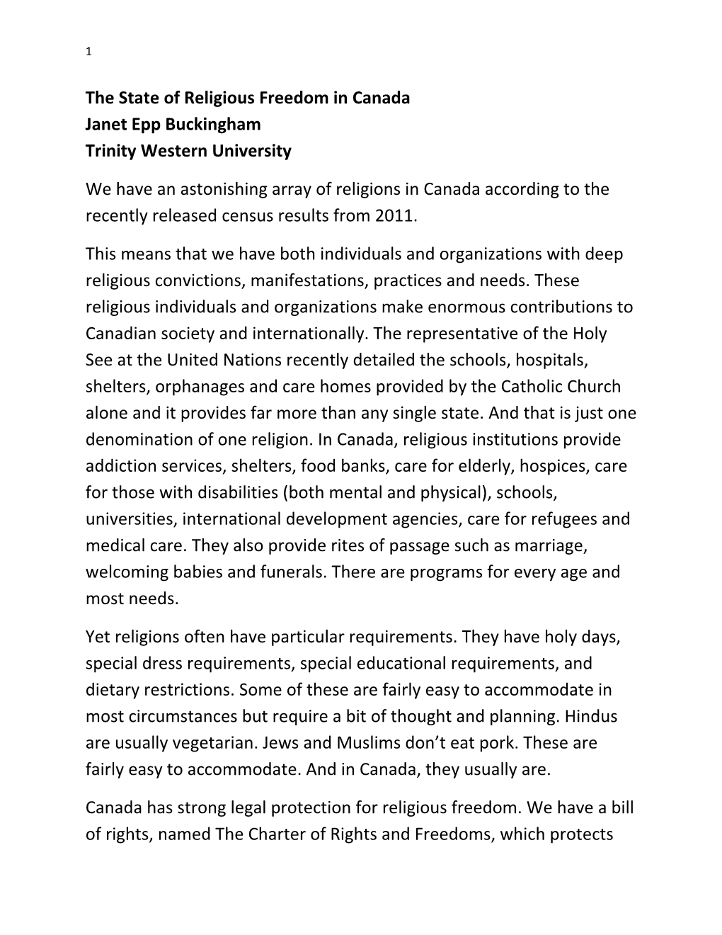 We Have an Astonishing Array of Religions in Canada According to the Recently Released
