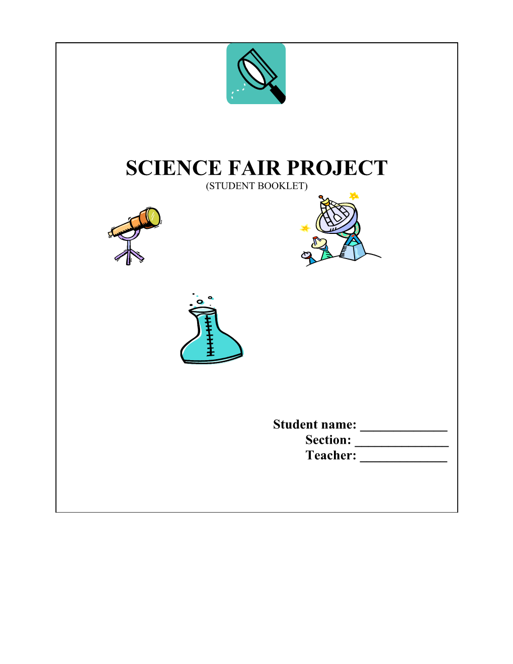 Science Fair Booklet - English