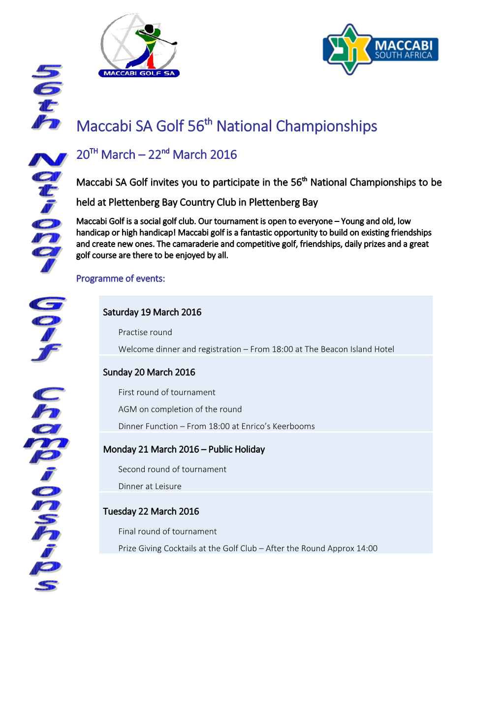 Investec Private Bank Maccabi Golf SA National Championships