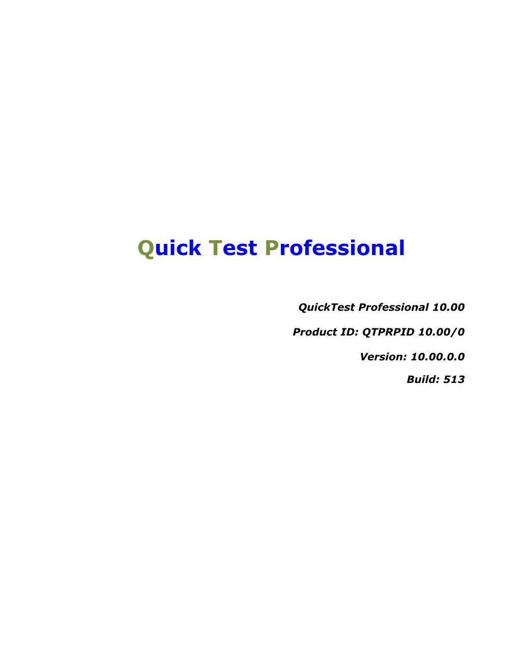 Quicktest Professional