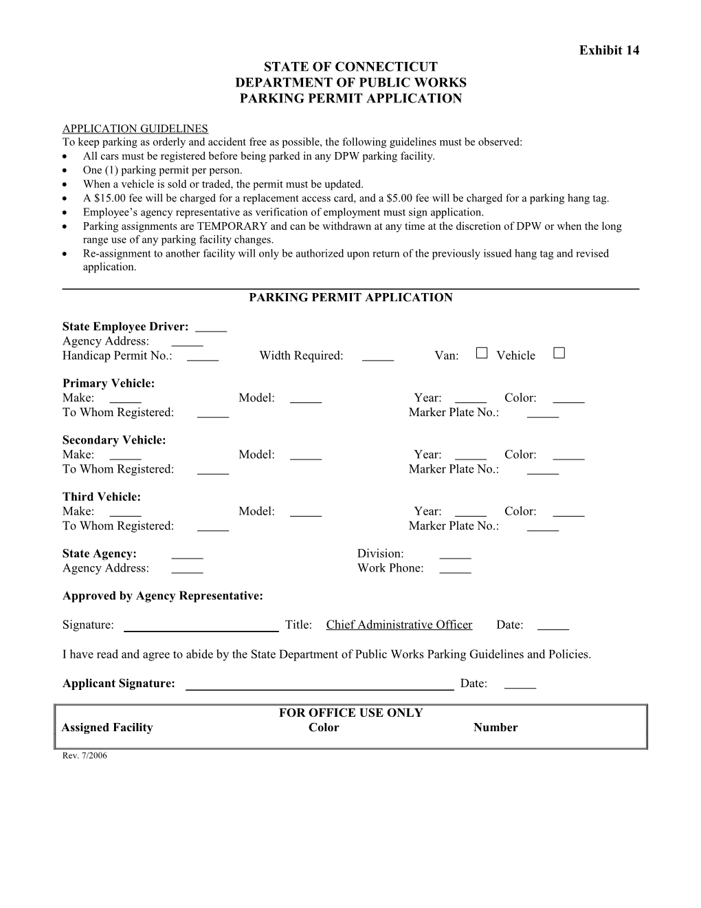 Parking Permit Application