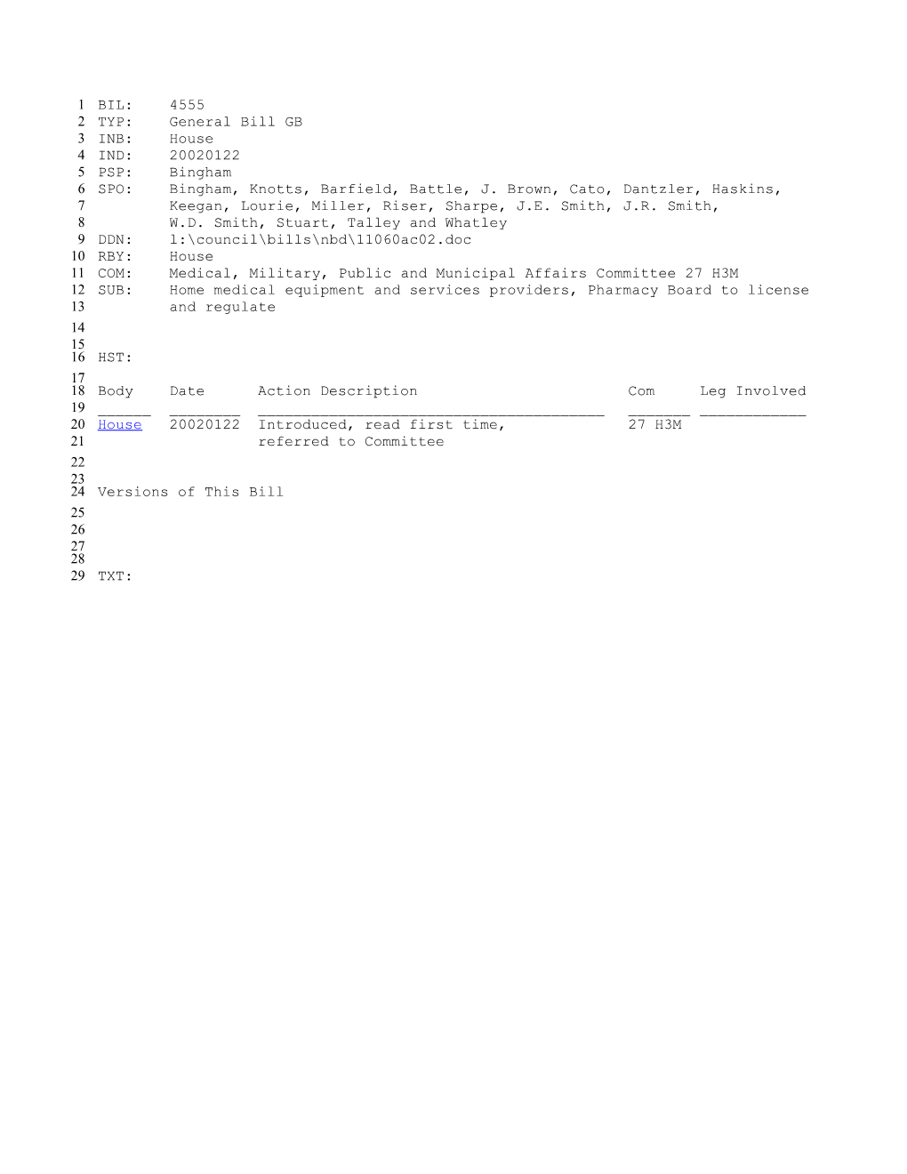 2001-2002 Bill 4555: Home Medical Equipment and Services Providers, Pharmacy Board to License