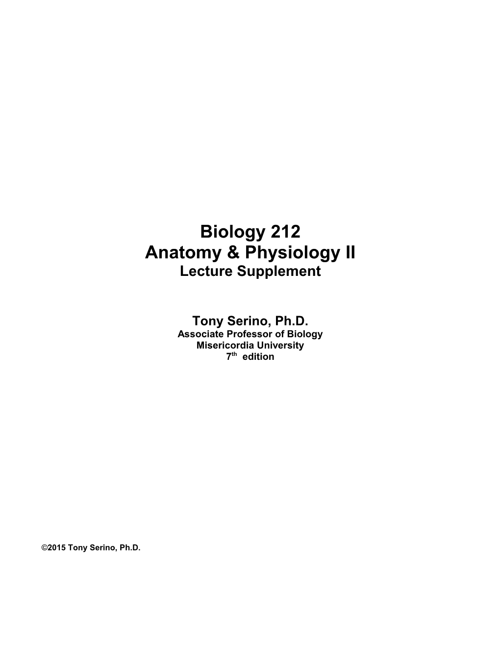 Anatomy & Physiology II