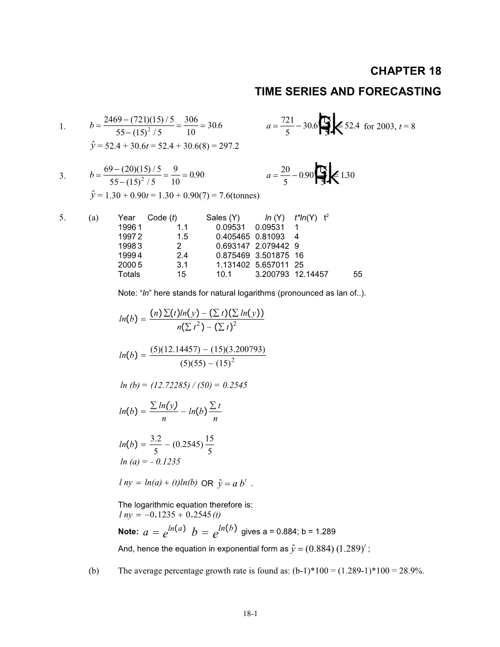 Time Series and Forecasting