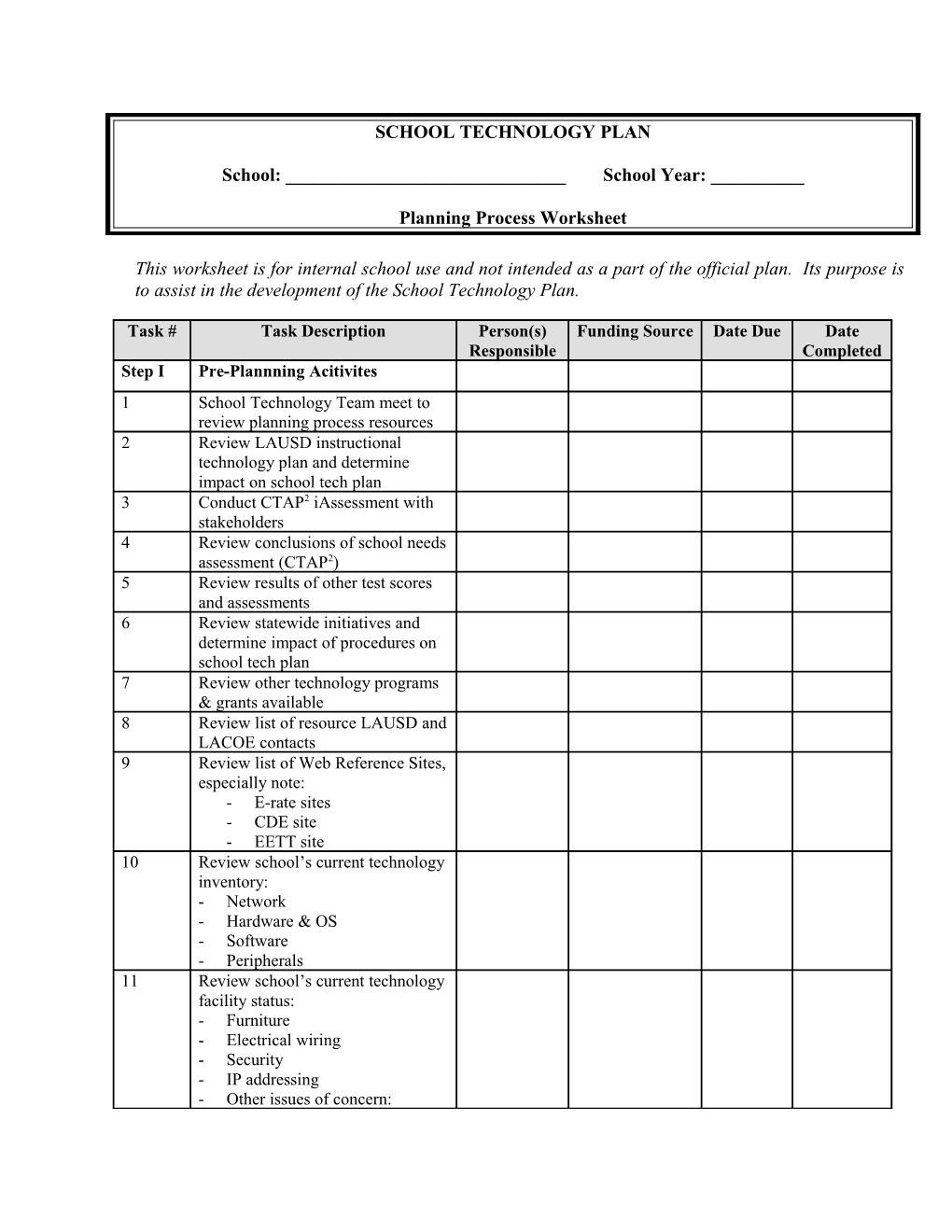 School Technology Plan